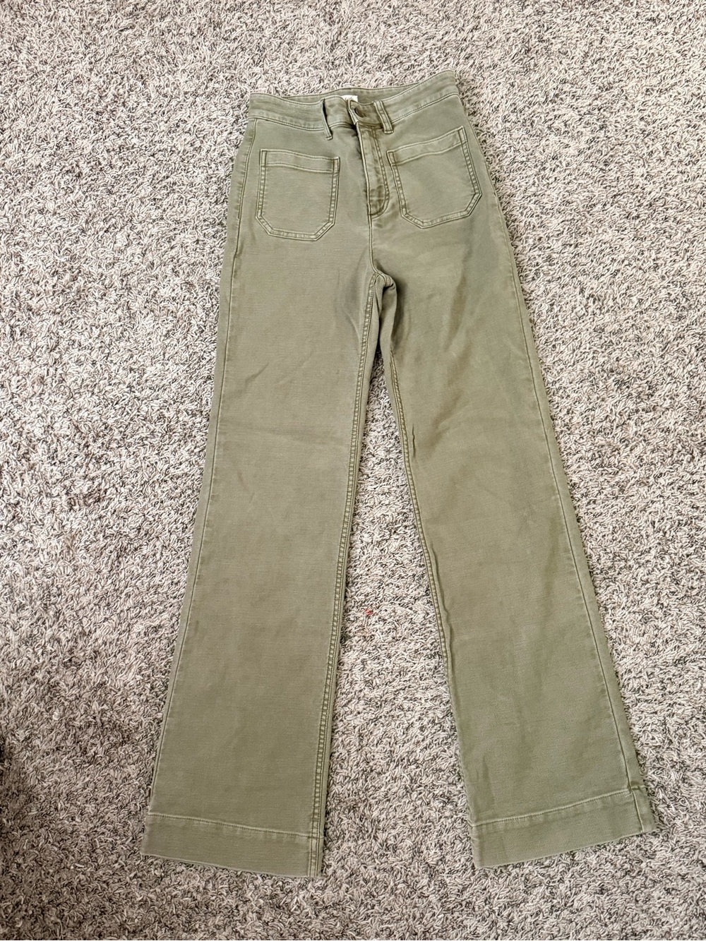 Faherty Stretch Terry Patch Pocket Pant - Island Olive - Size 26 - Picture 2 of 4